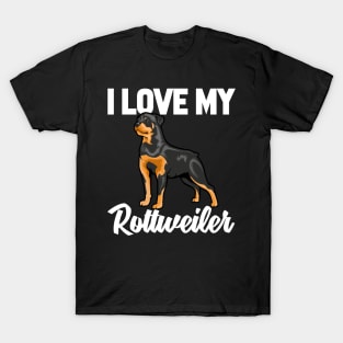 I Love My Rottweiler T-Shirt Funny Gifts for Men Women Kids T-Shirt